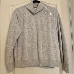 J.Crew Women’s Grey Wide Button-collar Pullover Sweatshirt Size S